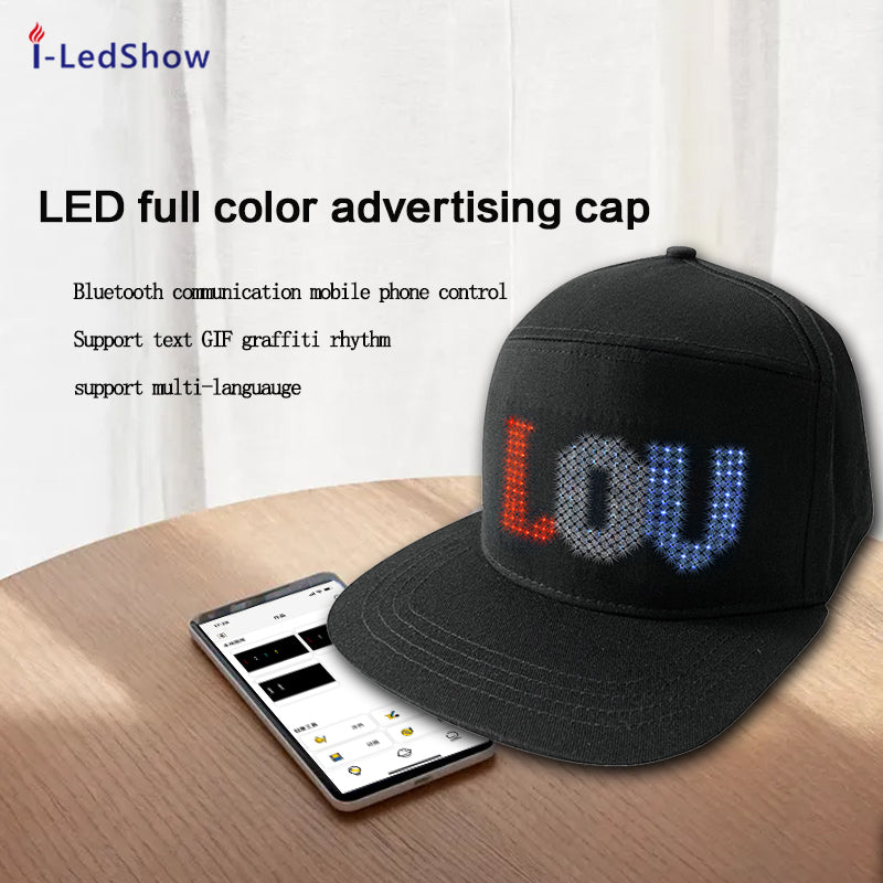 LED Hats,LED Caps Display Message Bluetooth Editable Cool Hat for Party