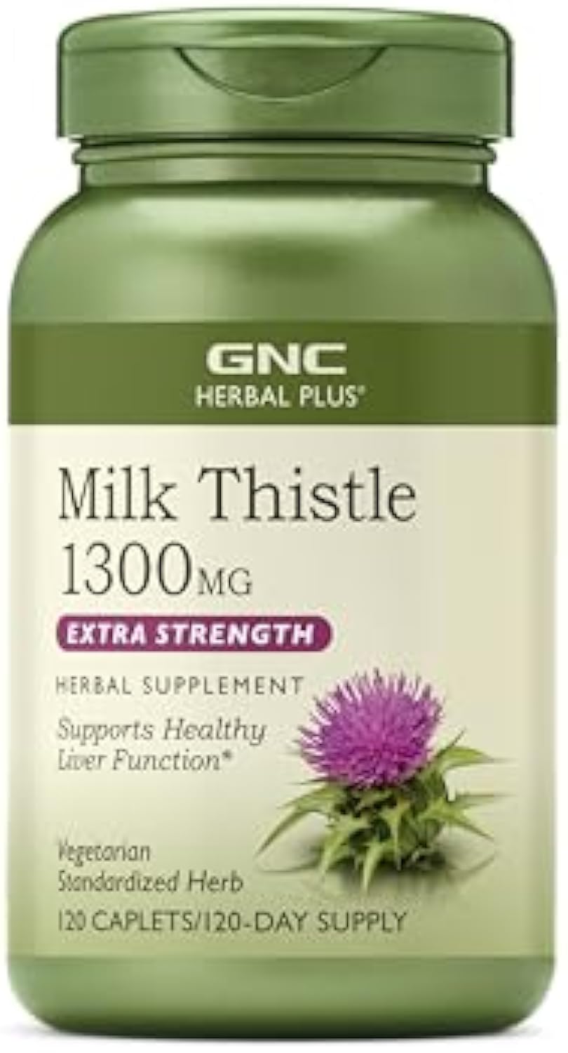 GNC Herbal Plus Milk Thistle 1300mg | Supports Healthy Liver Function | Vegetarian | 120 Count